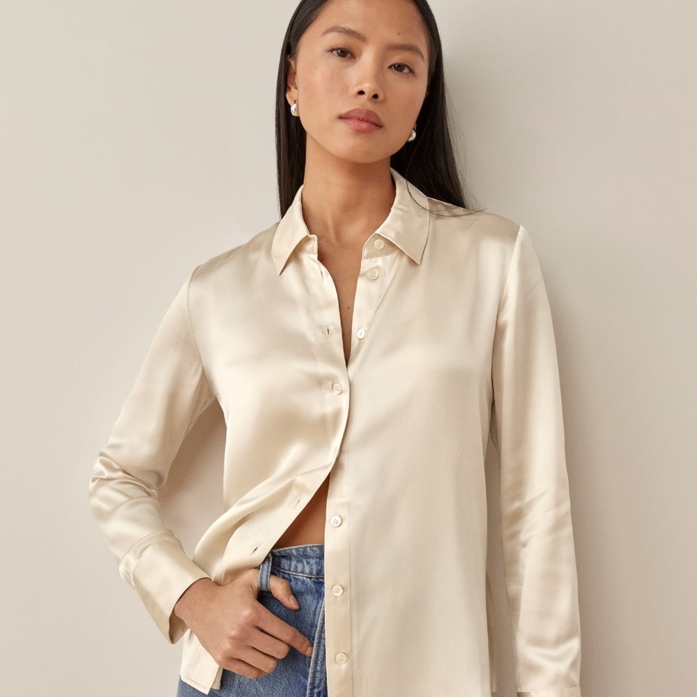 Reformation silk blouse